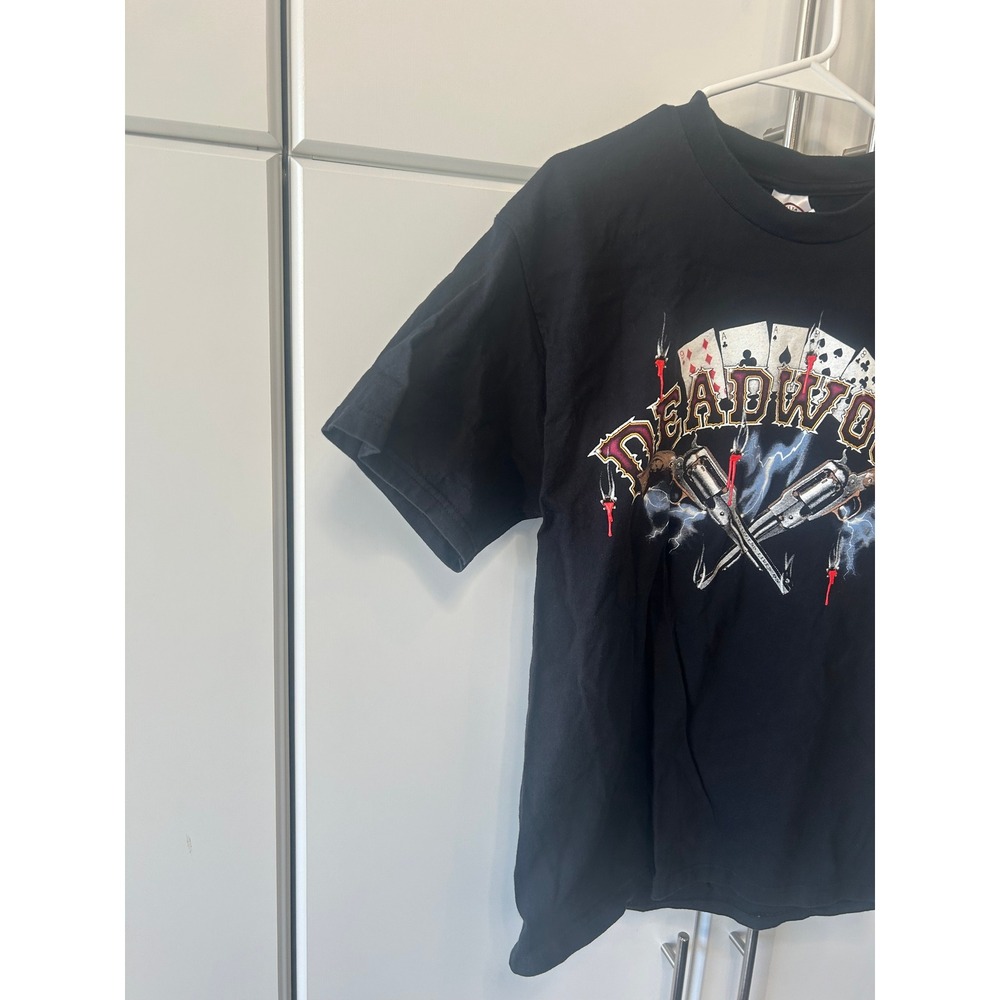 Vintage Deadwood South Dakota Graphic T Shirt Delta Pro Weight Black Mens Medium - Picture 4 of 16